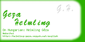 geza helmling business card
